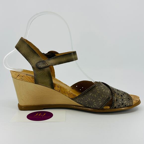 Pikolinos Women's Vigo Laurel Leather Wedge Sandals W3R-1613 Size 40/ 9-9.5 US - Picture 7 of 12